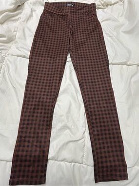 YELETE Brown & Black Checked Stretch Jogger Pants